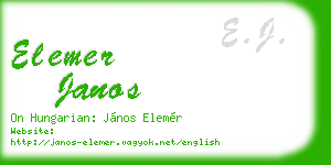 elemer janos business card
