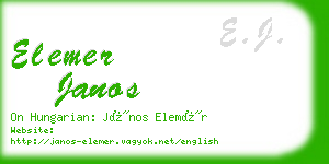 elemer janos business card